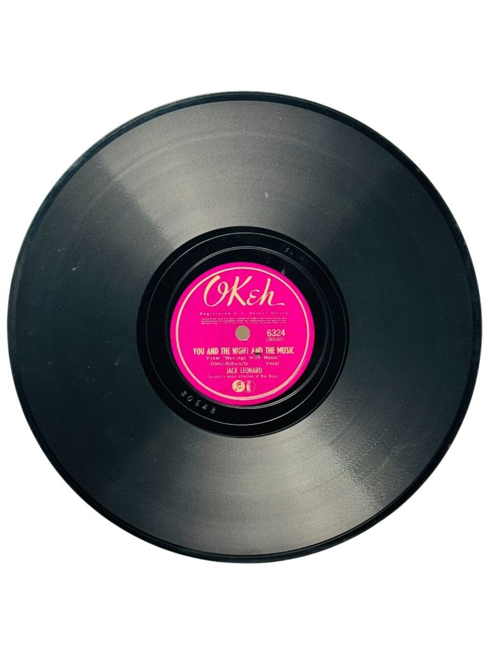Jack Leonard You And The Night And The Music 10in Shellac 78 RPM OKeh 6324